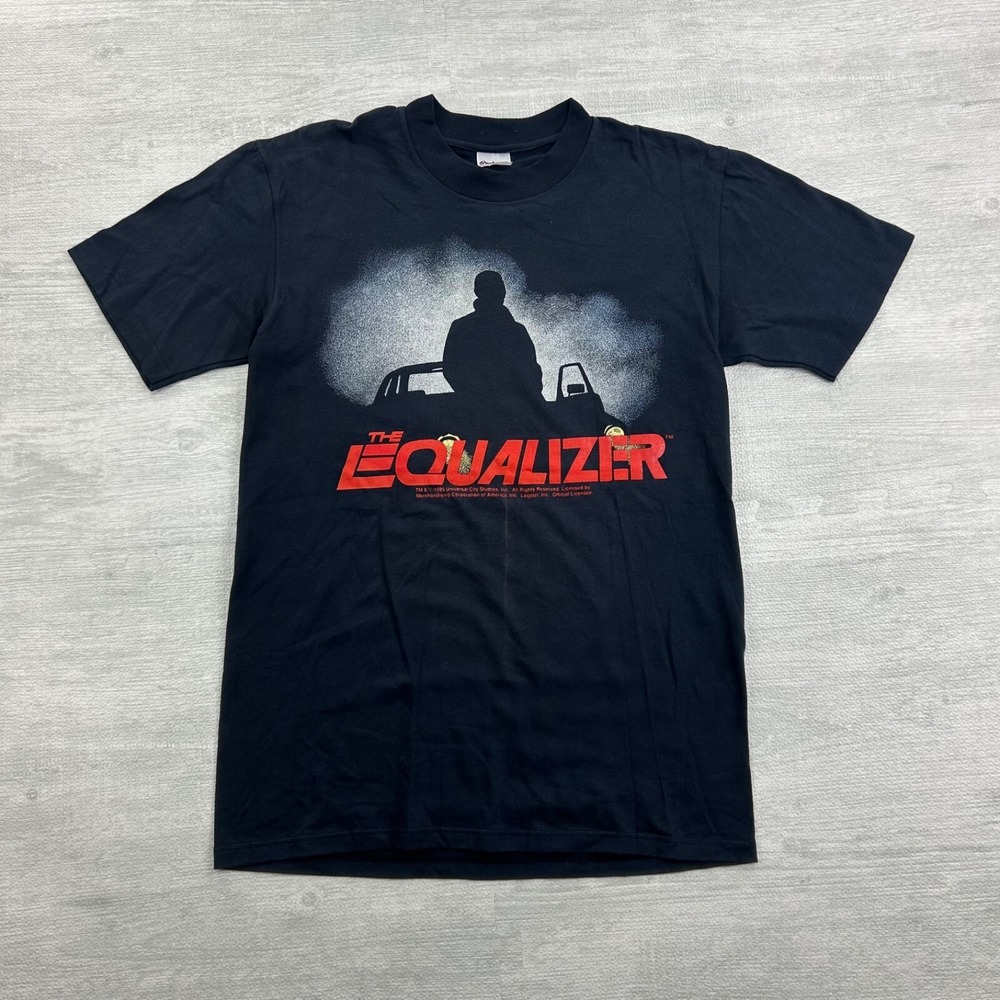Vintage‎ 1985 The Equalizer Shirt Size Medium Black Stedman CBS TV Drama